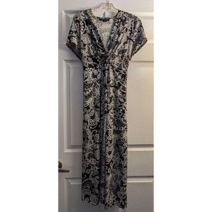 Perceptions New York Womens Large womens short sleeve dress black white